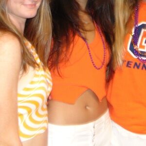 Orange halter top going out top size small